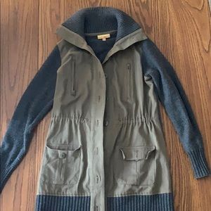 Navy Green Sweater Jacket